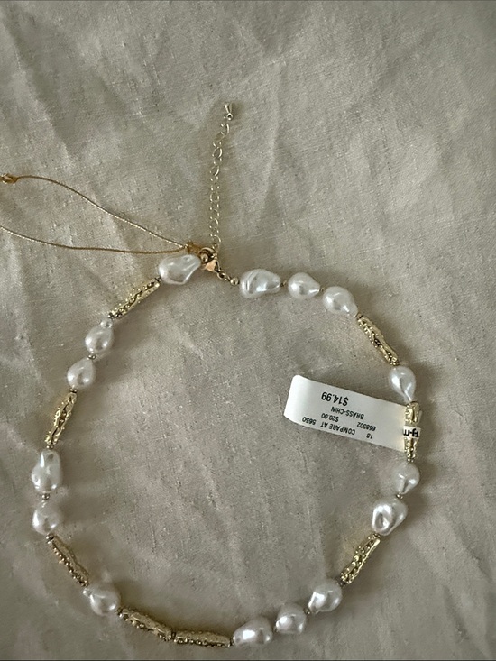 Piper K Jewelry - Gold-Tone Necklace with White Baroque Pearls - Women Jewelry
